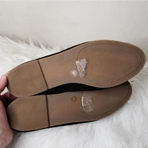 Lucky Brand Eikia Ballet Flat - Free Shipping | DSW Lucky Brand black shoes flats laser cut detail